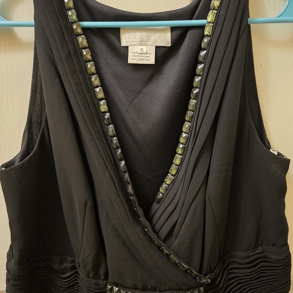 Fiesta Black Maxi Dress with Embellished Straps - Picture 4 of 7